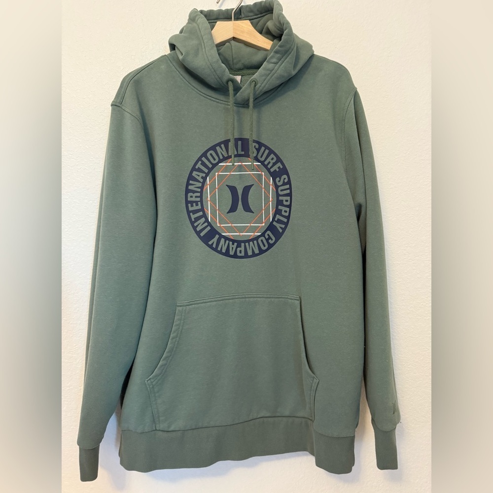 Hurley Men’s Hooded Sweatshirt – Green – Size XL - Picture 2 of 6